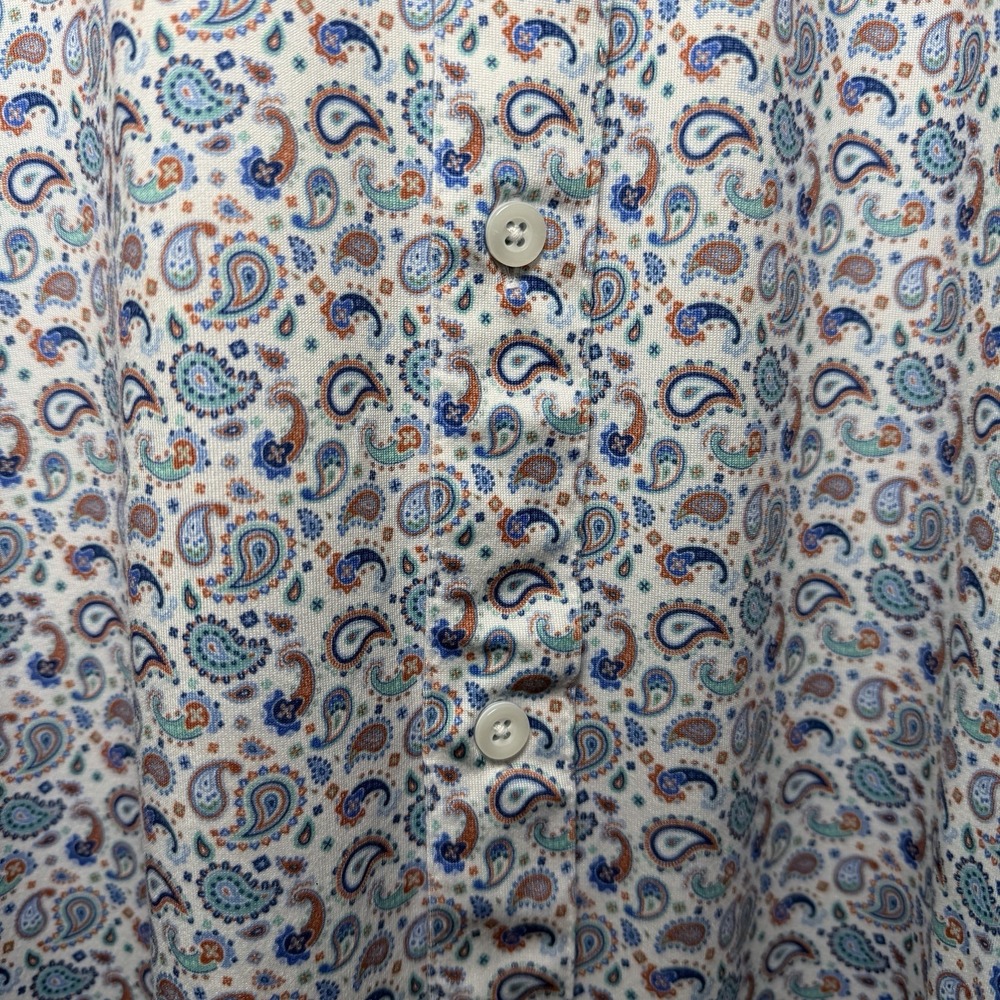 Johnston & Murphy XC4 Paisley Button Down Polo Shirt Short Sleeve XXL Golf Core - Picture 8 of 11